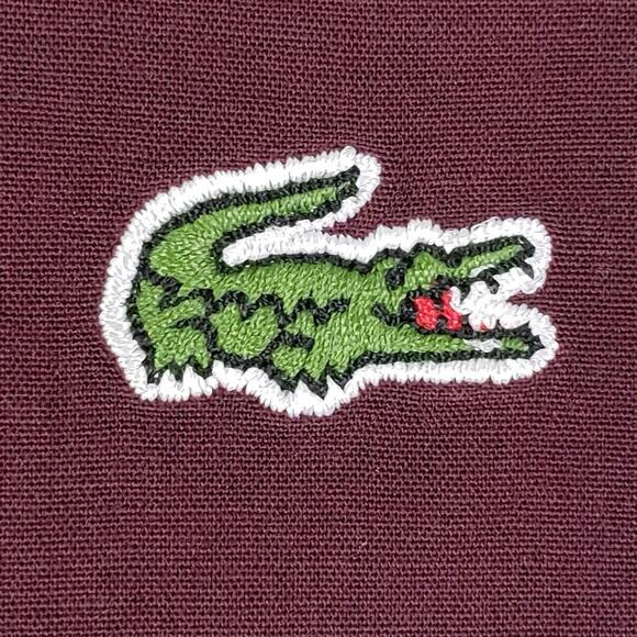 Lacoste Men's Casual Button Down Shirt - Burgundy - Picture 5 of 10